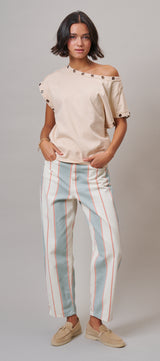 Contrast Stripe Straight Pant