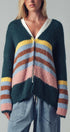 Urban Daizy Boho Stripe Cardigan Cream-Multi Cardigan - Women's (UDZ-KN-00358) – alternate view 3