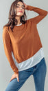 Urban Daizy Elegant Crew Neck Long Sleeve Relaxed Fit Casual Sweater Top Mocha Knit Top - Women's (UDZ-TP-00367) –…
