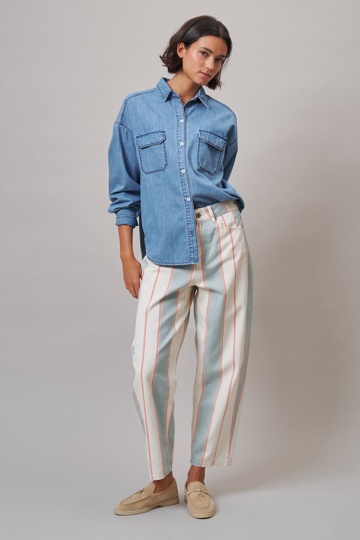 Contrast Stripe Straight Pant