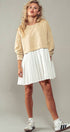 Urban Daizy Pleated Skirt Layered Statement Sweater Dress Rust Dress - Women's (UDZ-DR-00306) – alternate view 12
