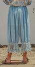 Boho Lace Trim Summer Linen Pants in BLUE - Women's Pants | Urban Daizy