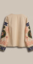 Suzani Embroidered Cotton Jacket with Floral Scroll in CREAM - Women's Jackets & Blazers | Urban Daizy