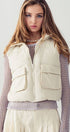 Urban Daizy Hooded Zip Up Cropped Puff Vest Orchid Outerwear Vest - Women's (UDZ-OT-00240) – alternate view 3