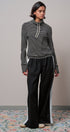 Striped Cowl Neck Drawstring Pullover Sweatshirt in BLACK - Women's Sweatshirts & Hoodies | Urban Daizy