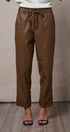 Faux Leather Drawstring Jogger Pants in BROWN - Women's Casual Pants | Urban Daizy