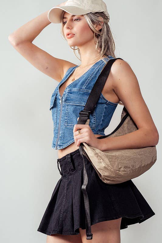 Urban Daizy Contemporary Minimalist Crescent Shoulder Bag Blue Belt Bag - Women's (UDZ-BG-00005) – alternate view 17