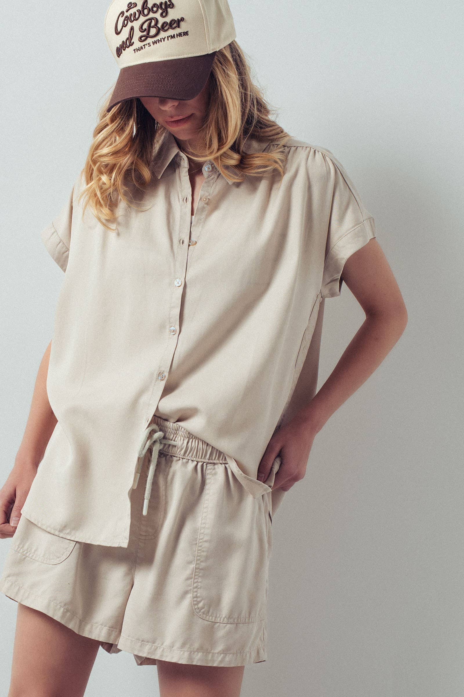 Relaxed Short Sleeve Button-Up Camp Shirt