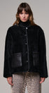 Cozy Boxy Shearling Jacket with Suede Pockets in BLACK - Women's Jackets & Blazers | Urban Daizy