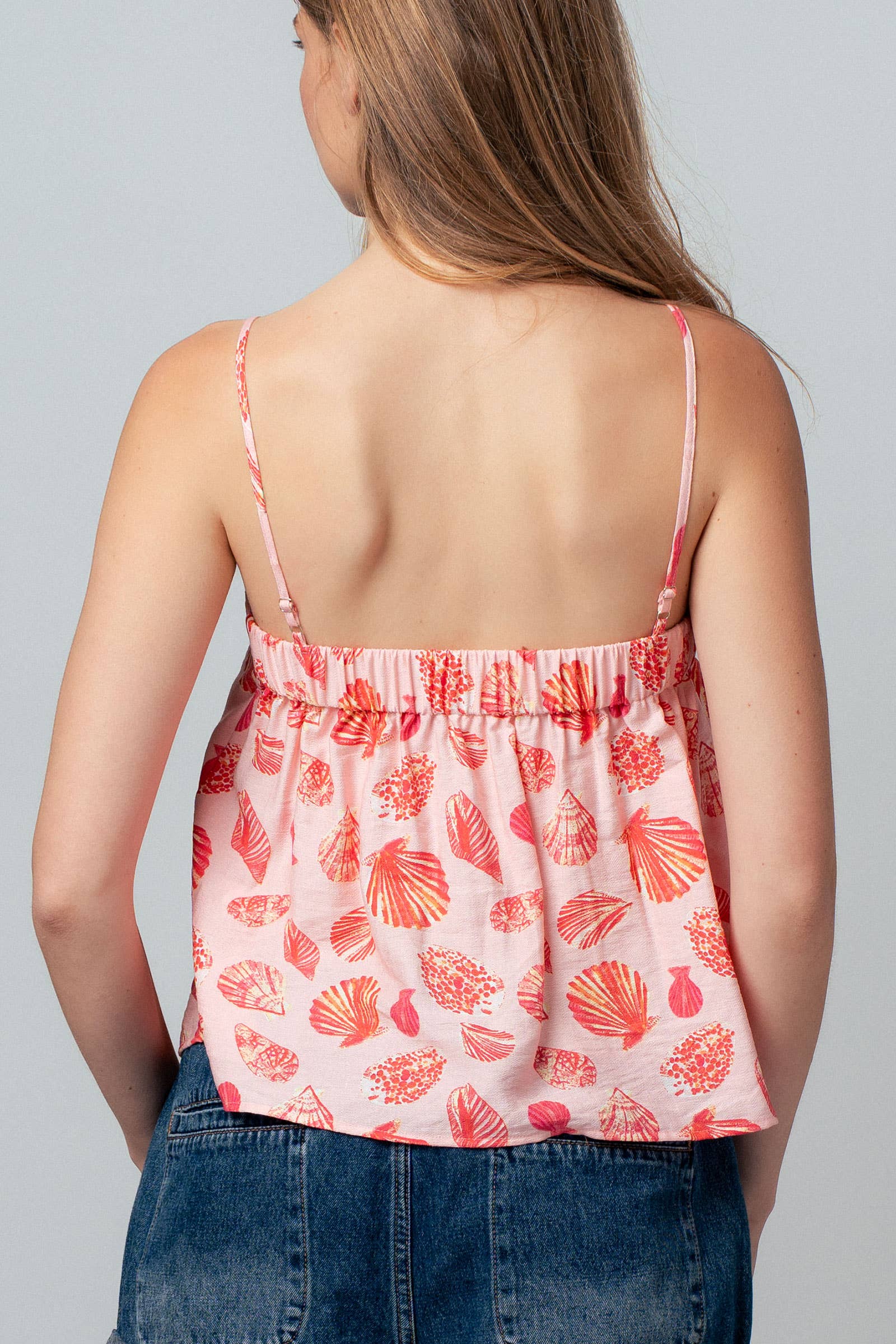 Seashell Print Empire Waist Cami Top