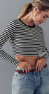 Urban Daizy Essential Fitted Long Sleeve Crew Crop Top Ivory Knit Top - Women's (UDZ-TP-00031) – alternate view 15