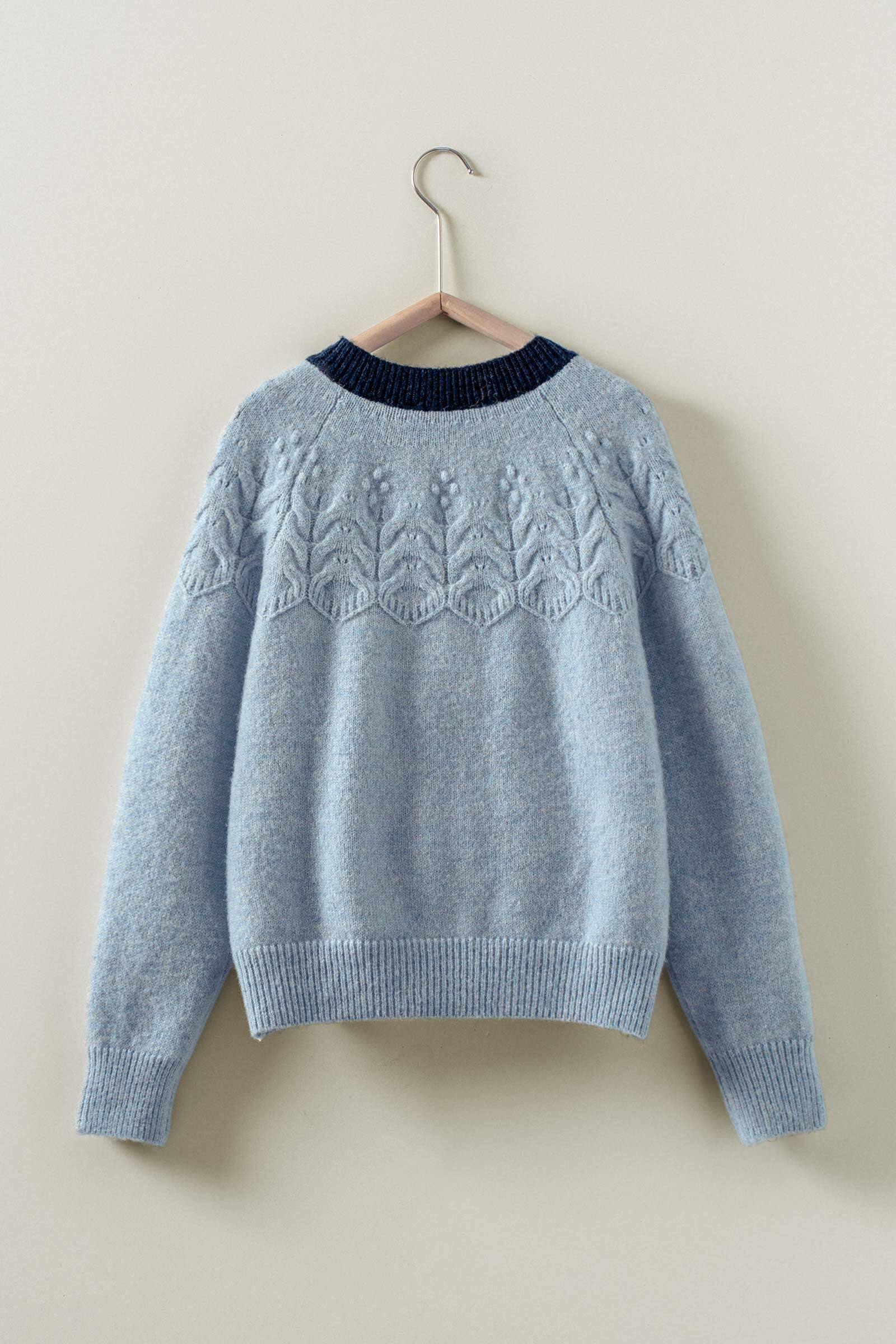 Textured Yoke Contrast Trim Knit Cardigan | wholesale cardigan - women's | Urban Daizy