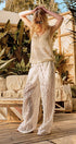 Urban Daizy Floral Lace Wide-Leg Drawstring Pants Black Pants - Women's (UDPT0083-Black) ��� alternate v