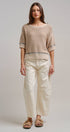 Urban Daizy Ecru White Wide Leg Barrel Jeans ECRU Jeans - Women's (TNPT0808-ECRU) – alternate view