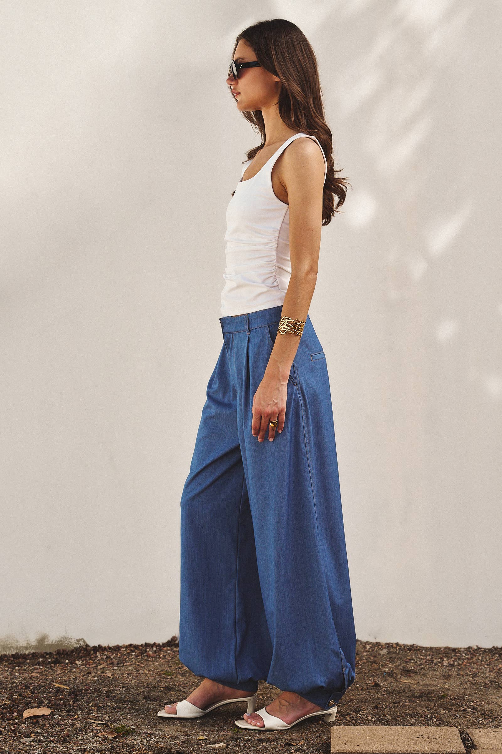 Side-Ruched Stretch Tank Top