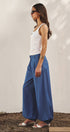 Urban Daizy Soft Chambray Wide Leg Barrel Pants Blue Pants - Women's (TNPT0819-Blue) – alternate view 9