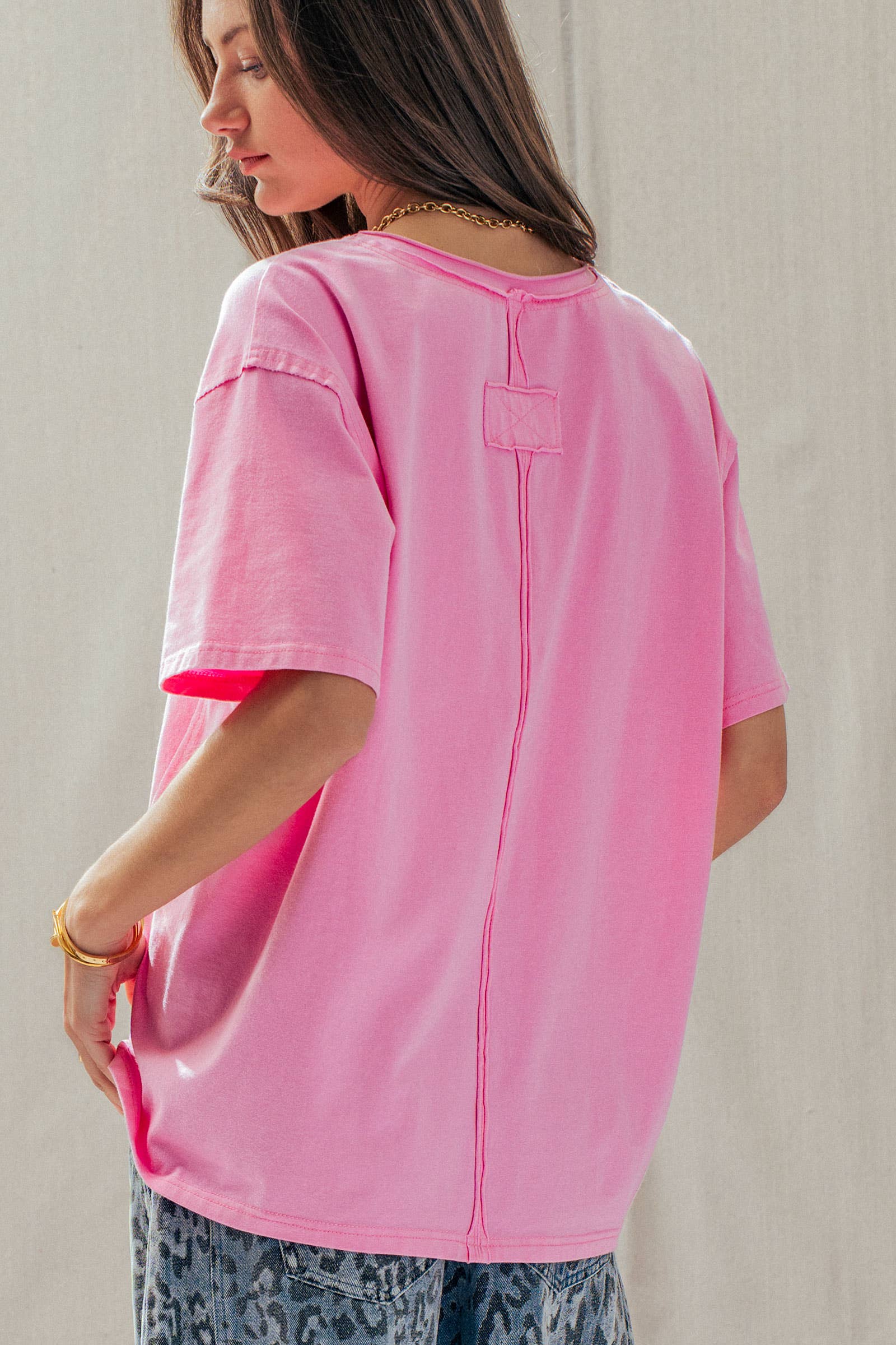 Exposed Seam V-Neck Tee