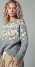 Urban Daizy Daisy Embossed 3D Floral Knit Sweater Brown Knit Sweater - Women's (UDZ-KN-00653) – alternate view 12