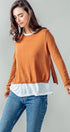 Urban Daizy Elegant Crew Neck Long Sleeve Relaxed Fit Casual Sweater Top Mocha Knit Top - Women's (UDZ-TP-00367) –…