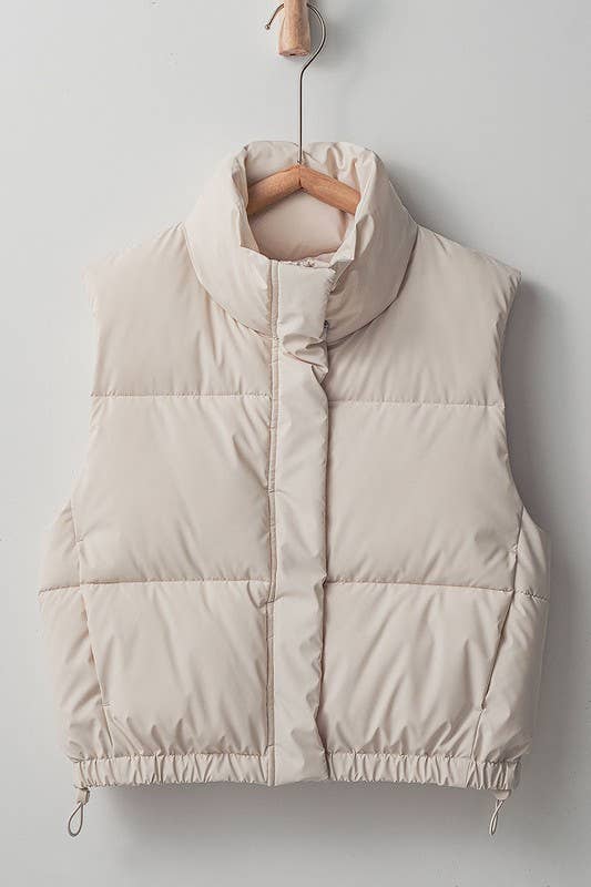 Urban Daizy Essential Puffer Down Vest with Adjustable Hem Black Outerwear Vest - Women's (UDZ-OT-00272) – alternate view 4