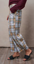 Plaid Barrel Pants Patchwork Western Boho Wide Trousers in GREY - Women's Casual Pants | Urban Daizy