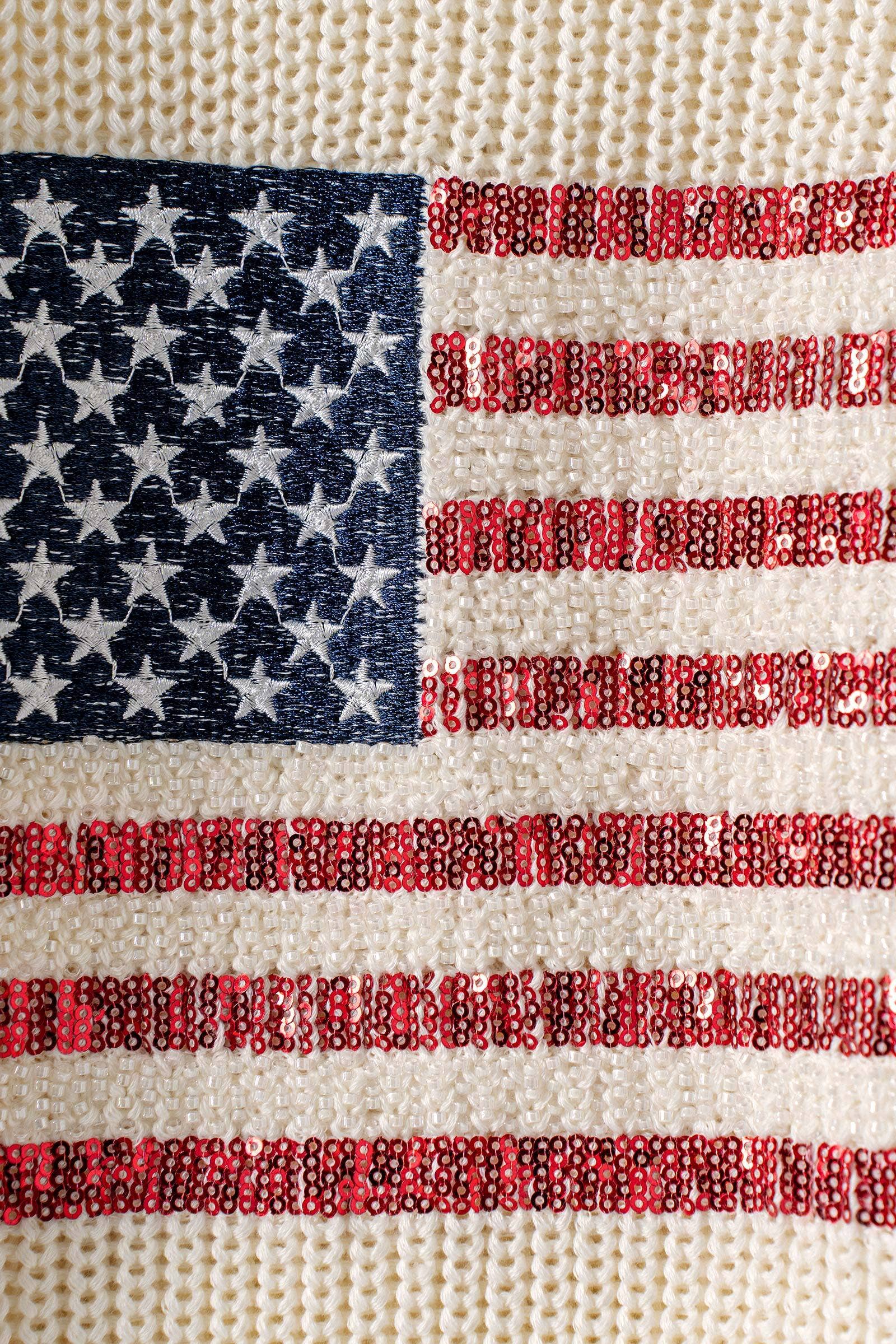 Urban Daizy American Flag Knit Vest Sequin Detail Navy Sweater Vest - Women's (UDZ-KN-01046) – alternate view 7