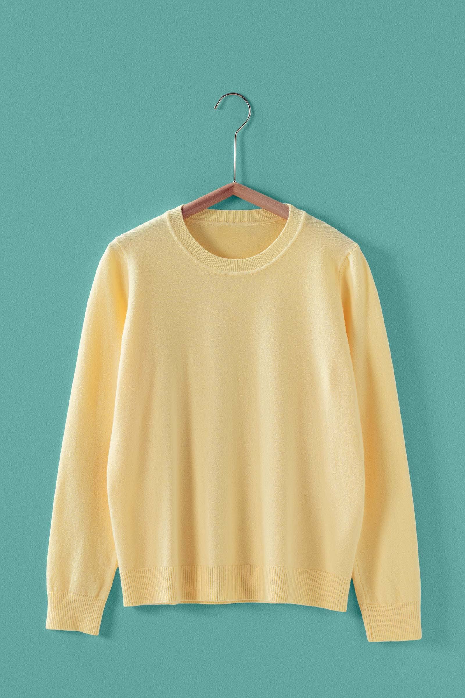 Soft Viscose Blend Crewneck Knit Pullover