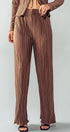 Urban Daizy Shimmer Pleated Wide Leg Elastic Waist Pants Brown Pants - Women's (UDZ-PT-00231) – alternate view 7
