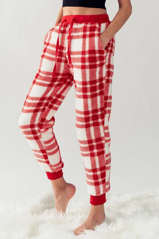 Urban Daizy Cozy Checkered Jogger Style Pajama Pants Ash-Blue Sleepwear Bottom - Women's (UDZ-PT-00127) – alternate view 13