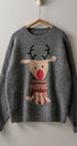 Rudolph Crewneck Knit Sweater in GREY - Women's Sweaters | Urban Daizy