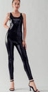 Urban Daizy Scoop Neck Faux Leather Jumpsuit Black Jumpsuit - Women's (UDZ-JR-00049) – alternate view 5