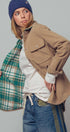 Urban Daizy Plaid Flannel-Lined Corduroy Shacket Taupe Shirt Jacket/Shacket - Women's (UDZ-KN-00150) – alternate view 12