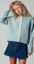 Urban Daizy Lace Trim Wool Blend Cardigan Pastel-Blue Cardigan - Women's (UDZ-KN-00652) – alternate view 14