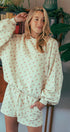 Urban Daizy Floral Balloon Sleeve Sweatshirt and Shorts Set Creamy-Beige Lounge Set - Women's (UDZ-AC-00210) – alternate view 8
