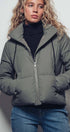 Urban Daizy Cozy Drawstring Hooded Puffer Jacket Black Puffer Jacket - Women's (UDZ-KN-00653) – alternate view 7