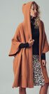 Oversized Wide Collar Open Front Poncho Cardigan in BLACK - Women's Cardigans & Shrugs | Urban Daizy