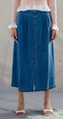 Urban Daizy Button-Front Denim Midi Skirt Denim Skirt - Women's (UDZ-SK-00176)