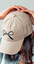Urban Daizy Bow Graphic Relaxed Fit Baseball Cap Beige Baseball Cap - Women's (UDZ-AC-00112) – alternate view 7