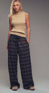 Urban Daizy Plaid Wide-Leg Lounge Pants Brown-Multi Lounge Sweatpants/Joggers - Women's (UDZ-KN-00150) – alternate view 9