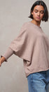 Dolman Sleeve Knit Top Boat Neck Boho Slouchy Sweater in MOCHA - Women's Sweaters | Urban Daizy