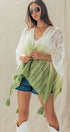 Urban Daizy Ombre Crochet Knit Poncho Tassel Cover-Up Sage Poncho - Women's (UDZ-OT-00492) – alternate view 25