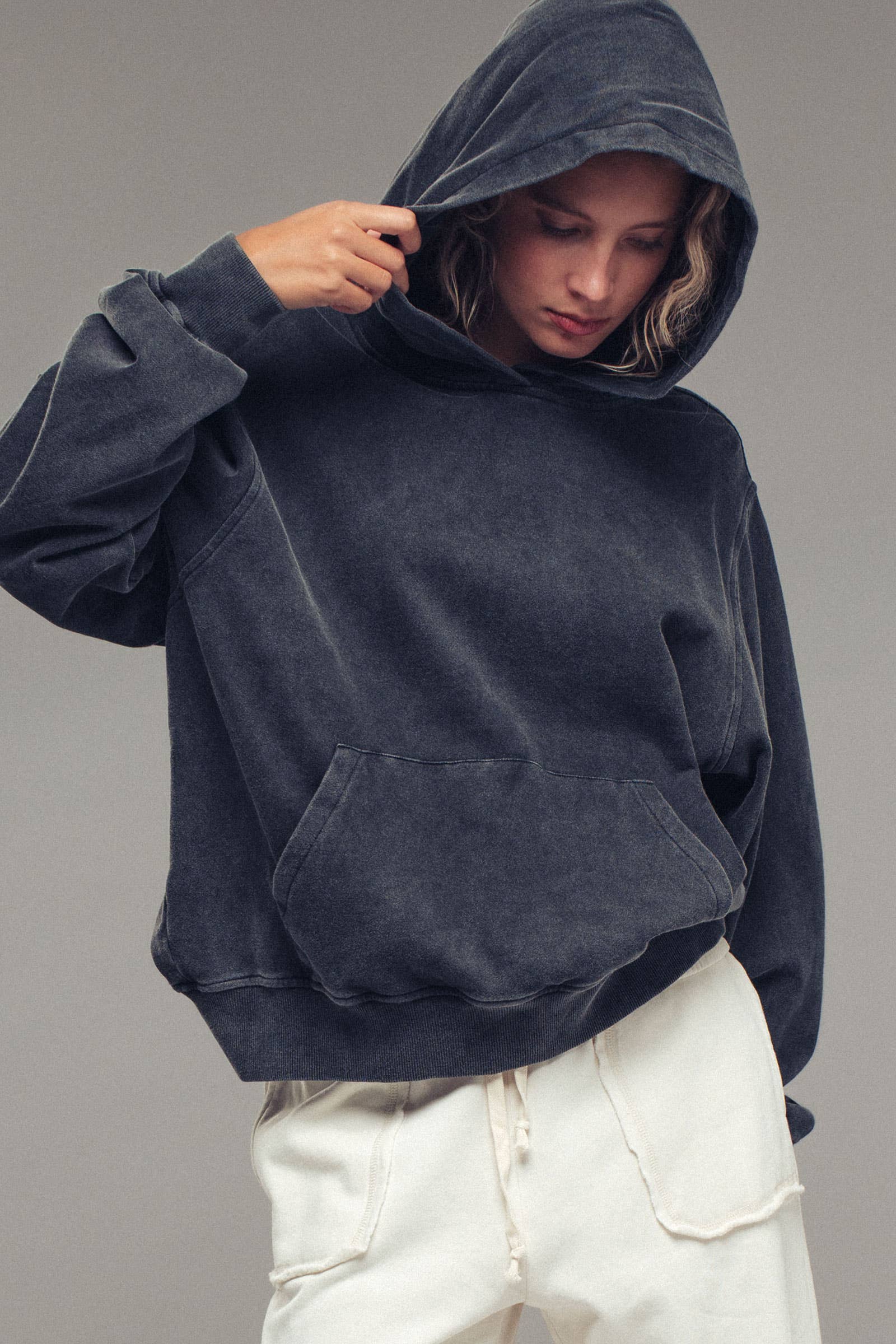 Vintage Wash Oversized Brushed Hoodie