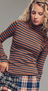 Classic Striped Long Sleeve Turtleneck Top in BLACK - Women's T-Shirts & Polos | Urban Daizy