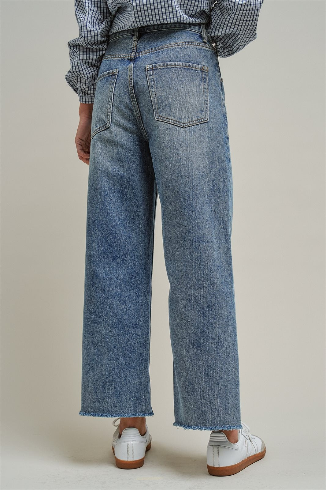 Wide Leg High Waist Denim Jeans in DENIM - Women's Straight Jeans | Urban Daizy