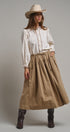 Embroidered Ruffle Neck Cotton Blouse