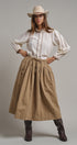 Embroidered Ruffle Neck Cotton Blouse
