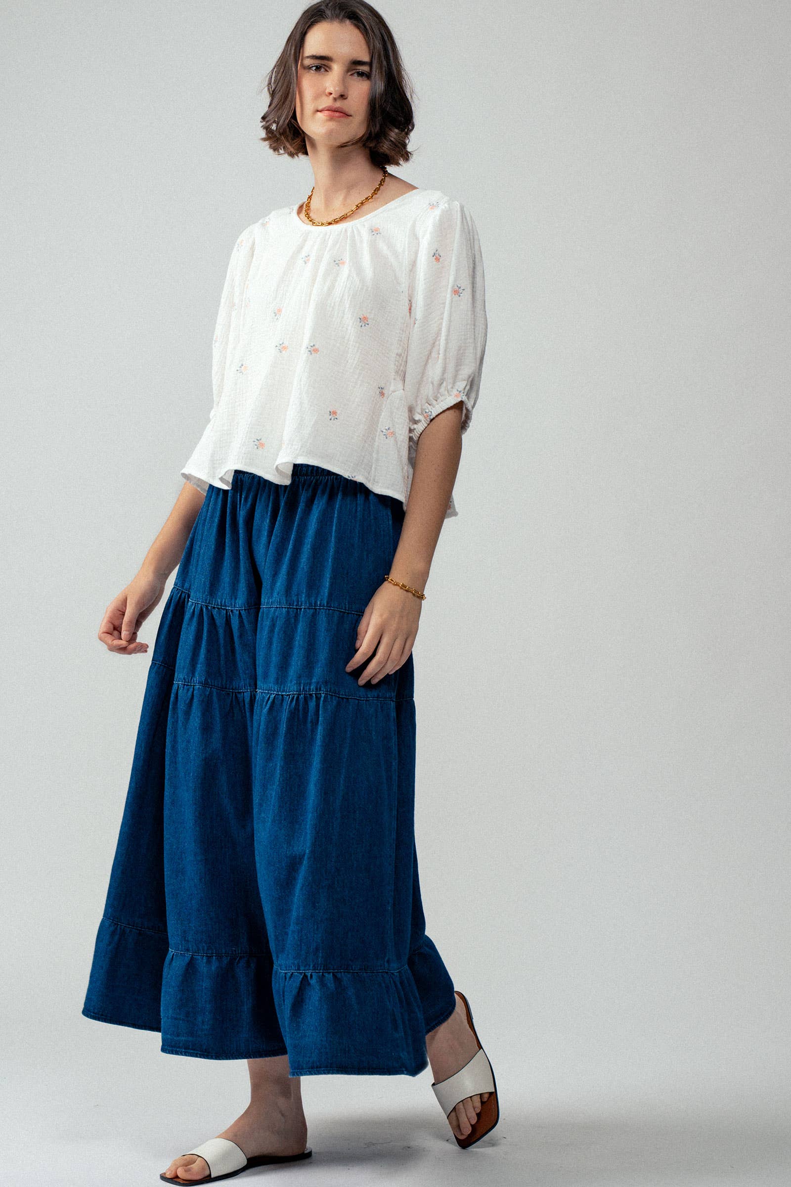 Urban Daizy Floral Embroidered Gauze Blouse Black Blouse - Women's (UDZ-TP-00728) – alternate view 19