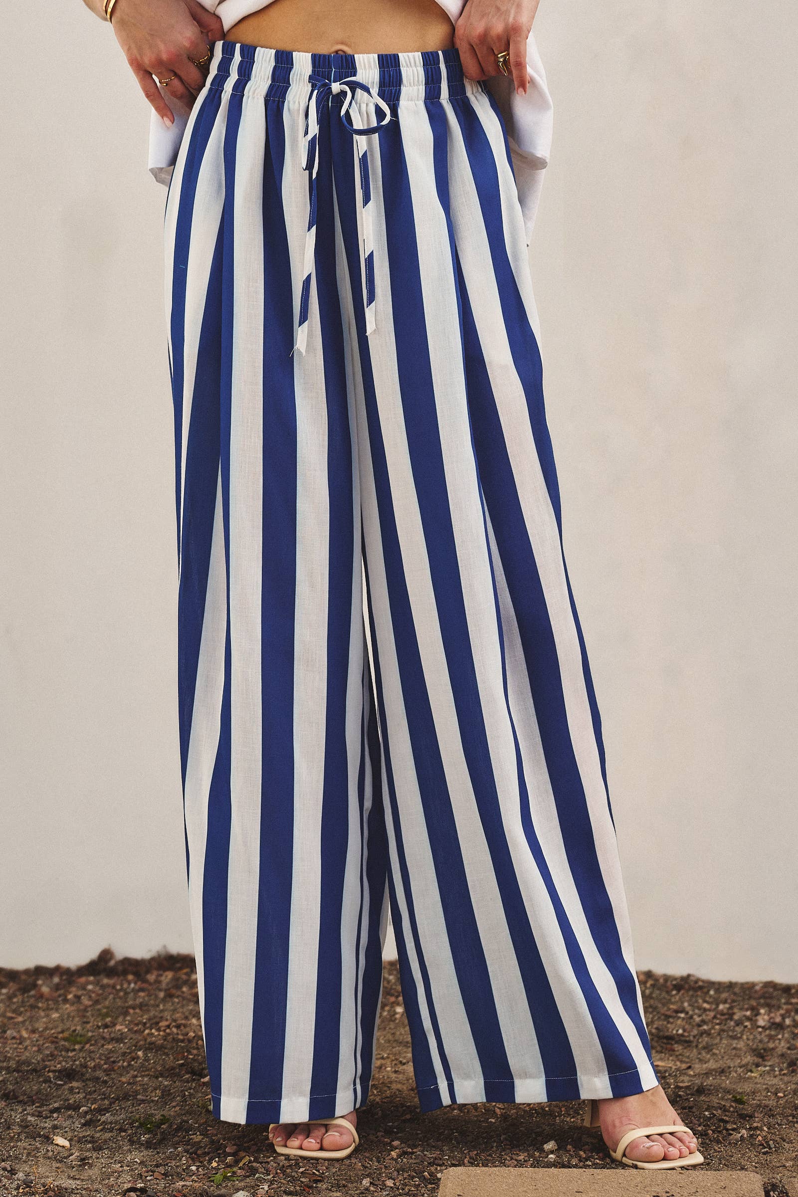 Breezy Linen-Blend Striped Wide-Leg Pants