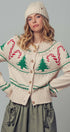 Urban Daizy Graphic Knit Eyelit Tier Button-Front Cardigan Ivory Cardigan - Women's (UDZ-KN-00150) – alternate view 4