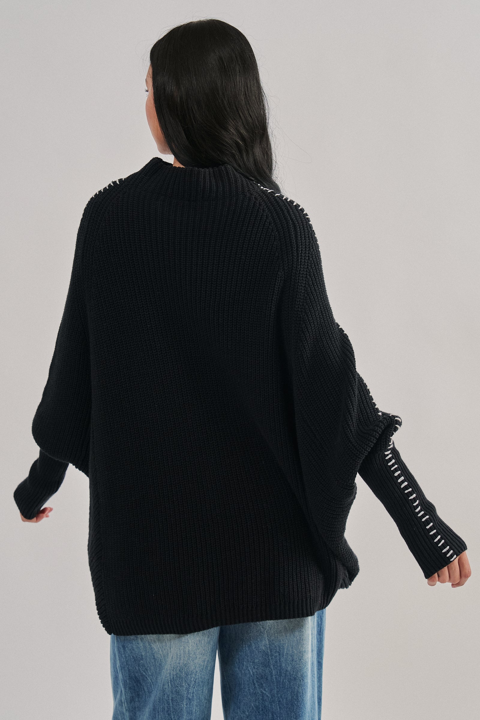 Star Knit Oversized Sweater Top